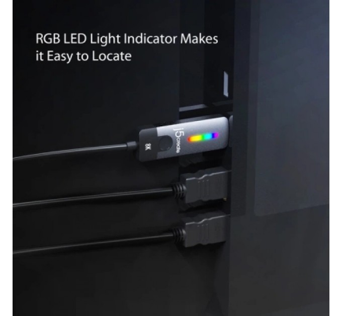 J5create Кабель мультимедійний USB-C to HDMI M 1.8m 8K 60Hz LED RGB J5create (JCC157-N)
