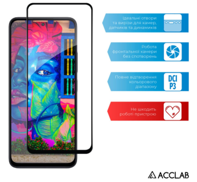 ACCLAB Скло захисне ACCLAB Full Glue Xiaomi Redmi 13 Black (1283126592904)