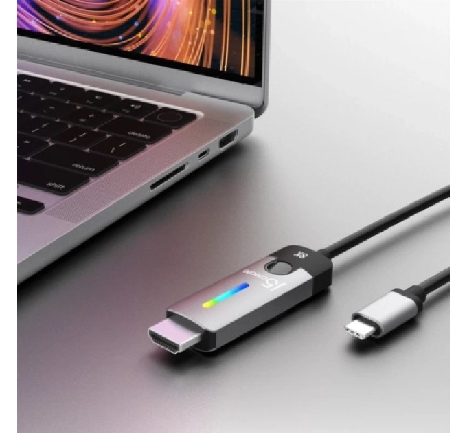 J5create Кабель мультимедійний USB-C to HDMI M 1.8m 8K 60Hz LED RGB J5create (JCC157-N)