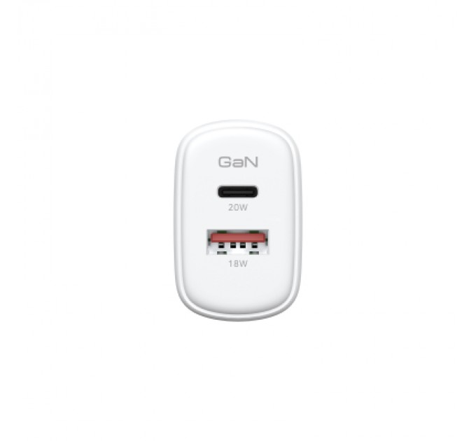 Armorstandart Зарядний пристрій Armorstandart 1xUSB-C PD25W + 1xUSB QC3.0 GaN white (ARM87066)