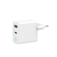 Зарядний пристрій Gembird 1xUSB-C PD45W + 1xUSB QC3.0 white (TA-UC-PDQC45L-W-01)