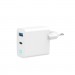 Gembird Зарядний пристрій Gembird 1xUSB-C PD45W + 1xUSB QC3.0 white (TA-UC-PDQC45L-W-01)