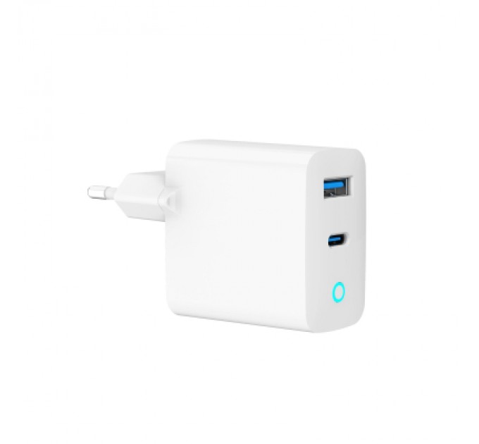 Gembird Зарядний пристрій Gembird 1xUSB-C PD45W + 1xUSB QC3.0 white (TA-UC-PDQC45L-W-01)