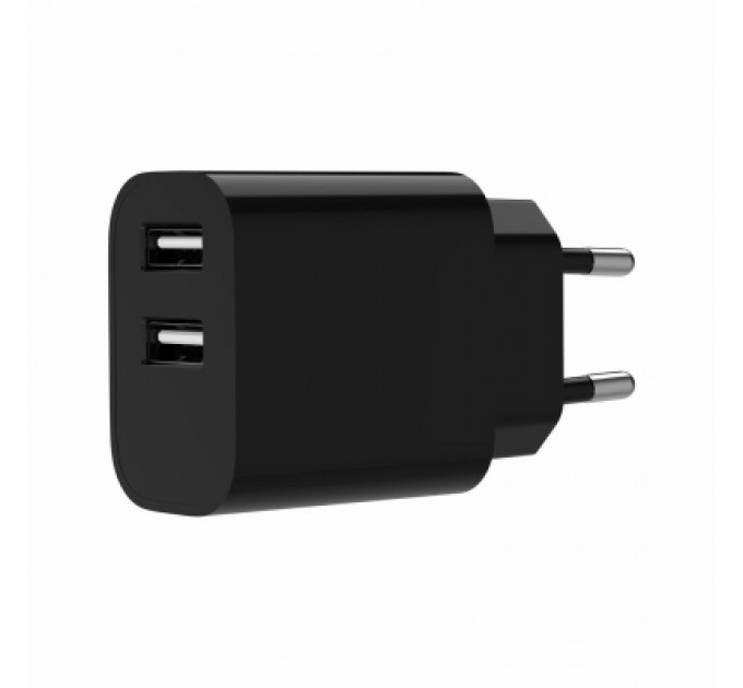 Gembird Зарядний пристрій Gembird 2xUSB 12W black (TA-UC-2A12-01-BK)