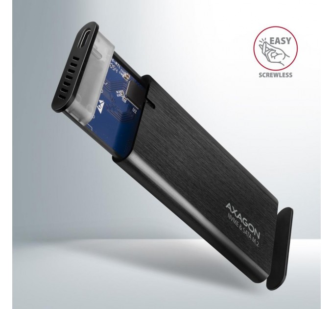 AXAGON Зовнішній карман для накопичувачів AXAGON EEM2-SB2 SuperSpeed+ USB-C - M.2 NVMe & SATA SSD RAW box