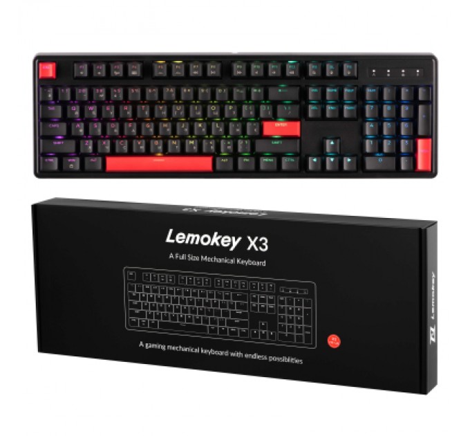 Lemokey Клавіатура Lemokey Keychron X3 Brown RGB USB Black (X3-H3-UA)