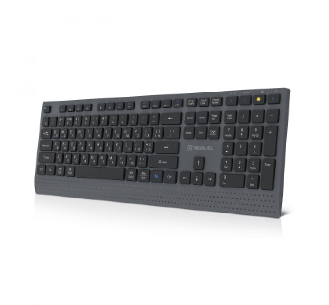REAL-EL Клавіатура REAL-EL RK-715W Wireless/Bluetooth Black/Gray (EL123100051)