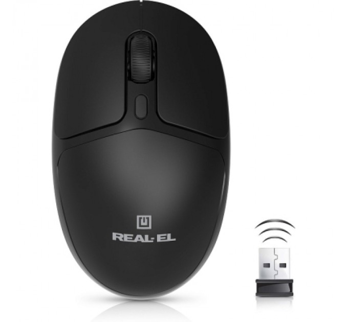 REAL-EL Мишка REAL-EL RM-335W Wireless Black (EL123200055)