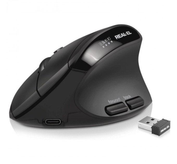 REAL-EL Мишка REAL-EL RM-490W Wireless/Bluetooth Black (EL123200058)