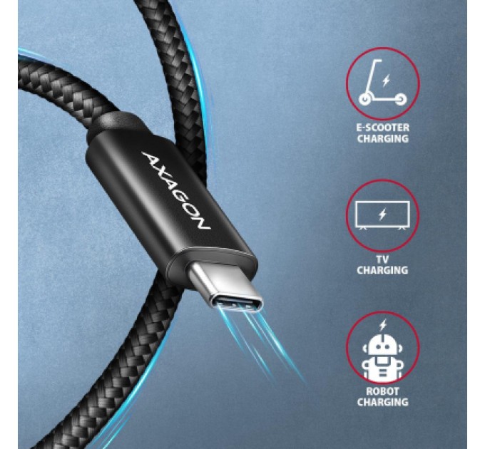 AXAGON Дата кабель USB-C to USB-C 1.0m USB 2.0 PD 240W 5A black AXAGON (BUCM2-CM10AB)