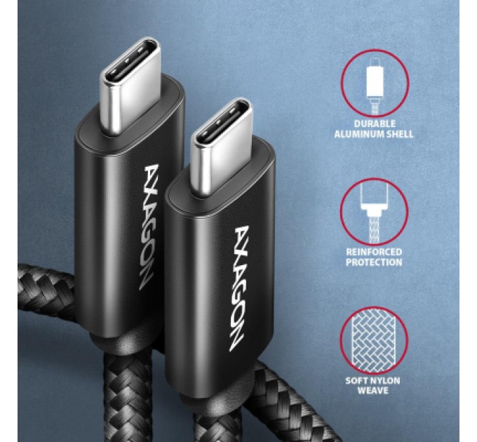 AXAGON Дата кабель USB-C to USB-C 1.0m USB 2.0 PD 240W 5A black AXAGON (BUCM2-CM10AB)