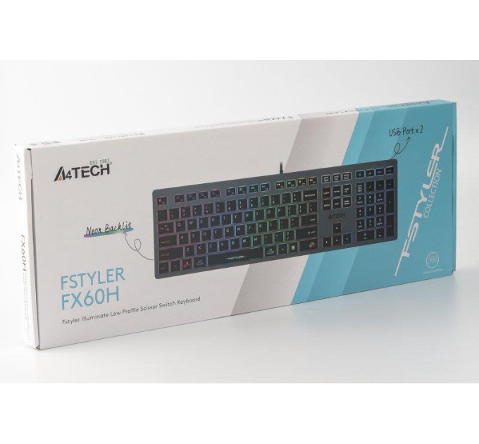 A4Tech Клавіатура A4Tech Fstyler FX60H Grey Neon Backlit