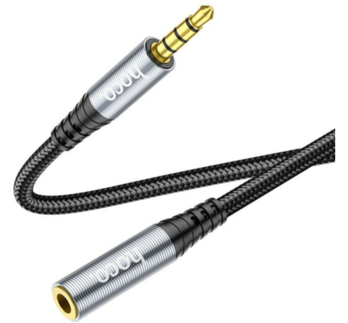 HOCO Кабель мультимедійний 3.5mm M to 3.5mm F 1.0m UPA20 3.5 audio Gray HOCO (6931474762153)
