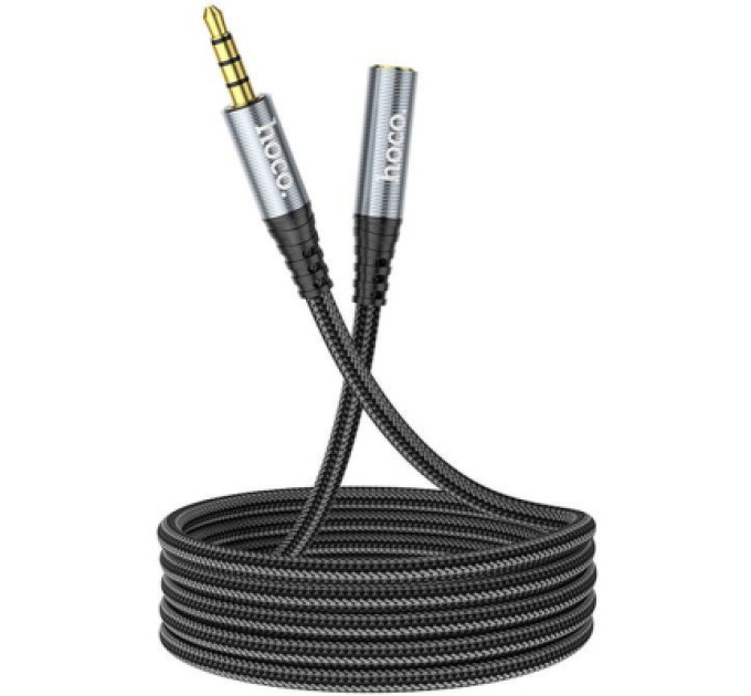 HOCO Кабель мультимедійний 3.5mm M to 3.5mm F 1.0m UPA20 3.5 audio Gray HOCO (6931474762153)