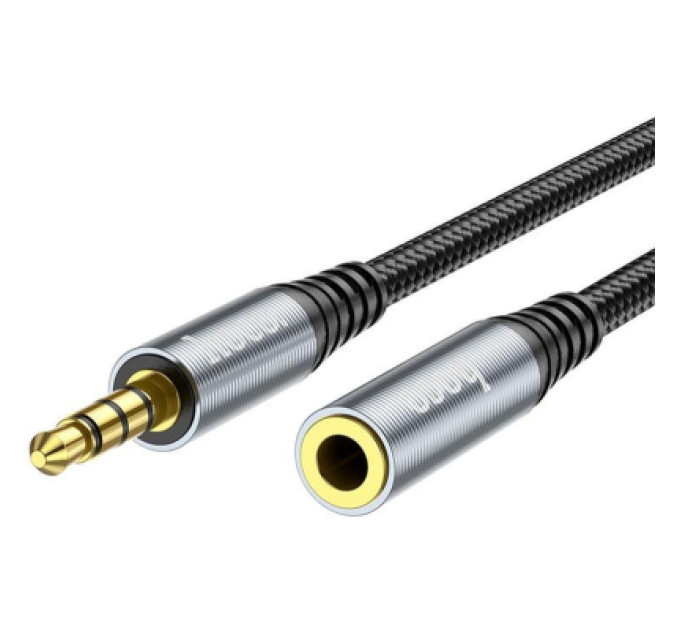 HOCO Кабель мультимедійний 3.5mm M to 3.5mm F 1.0m UPA20 3.5 audio Gray HOCO (6931474762153)