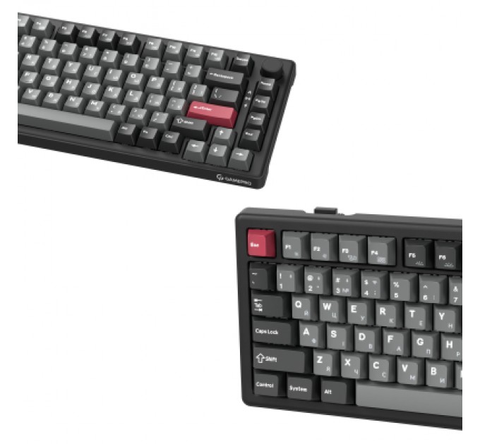 GamePro Клавіатура GamePro Asgard Yord Wireless/Bluetooth/USB UA Black (MK266BK)