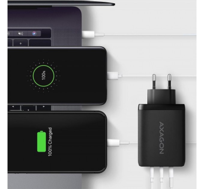 AXAGON Зарядний пристрій AXAGON 1xUSB + 2xUSB-C 100W QC4+ PD3.0 PPS black (ACU-DPQ100)