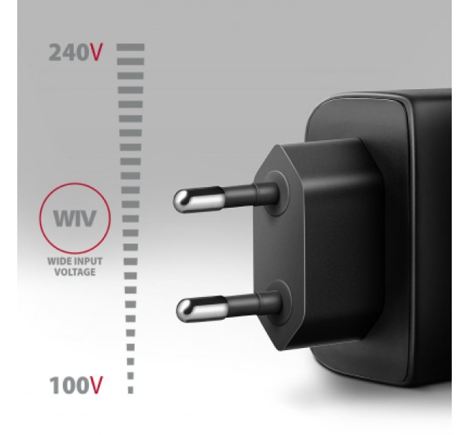 AXAGON Зарядний пристрій AXAGON 1xUSB QC4.0 + 1xUSB-C PD45W PPS black (ACU-PQ45)