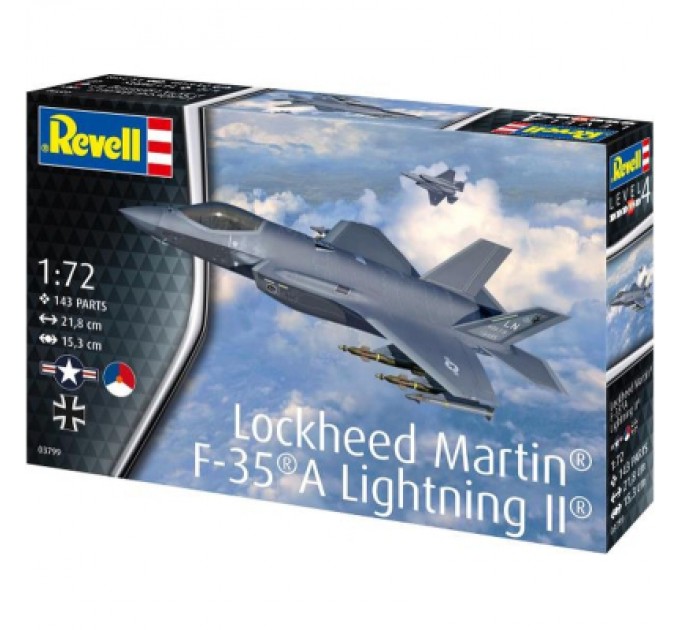 Revell Збірна модель Revell Літак Lockheed Martin F-35A Lightning II, рівень 4, 1:72 (RVL-03799)