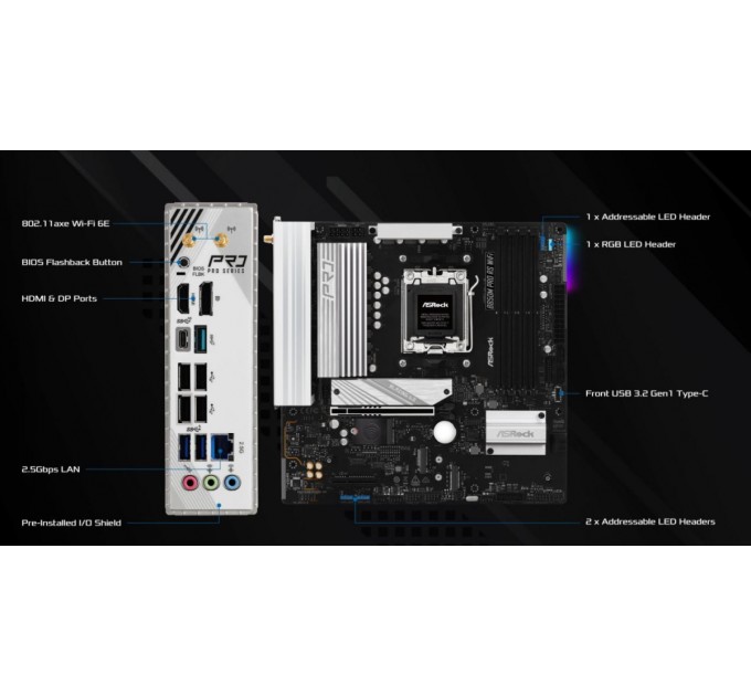 ASRock Материнська плата ASRock B850M Pro RS WiFi Socket AM5