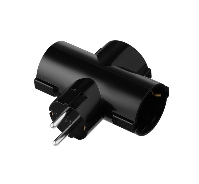 2E Мережевий адаптер 2E 3xТип F, 16A, чорний (2E-AD0103BK)