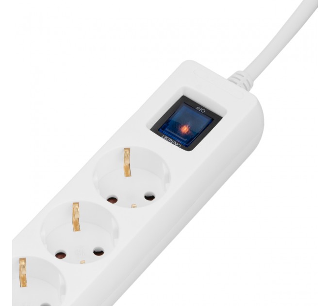 2E Мережевий фільтр 2E 3хSchuko, 1 х USB, 1 x USB-C, 3 м (2E-SP315M3USBWH)