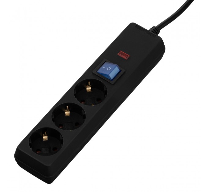 2E Фільтр живлення 2E 3 розетки, 1 м, черный (2E-U03C14M1BK)