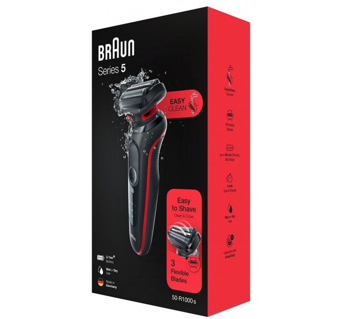 Braun Електробритва Braun Series 5 51-R1000s Black/Red