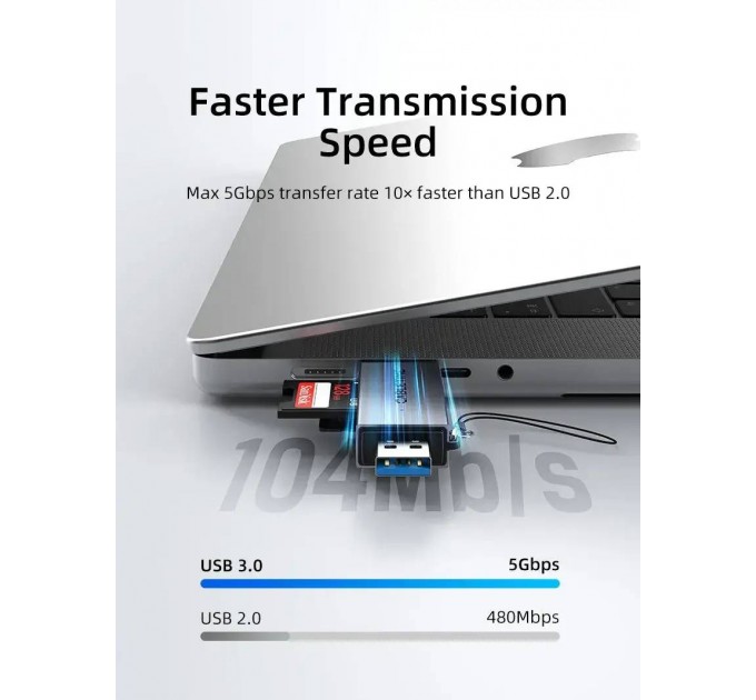 Cabletime Кардрідер Cabletime USB3.0 A + USB Type-C, SD/TF, 5Gbps (CD40G)