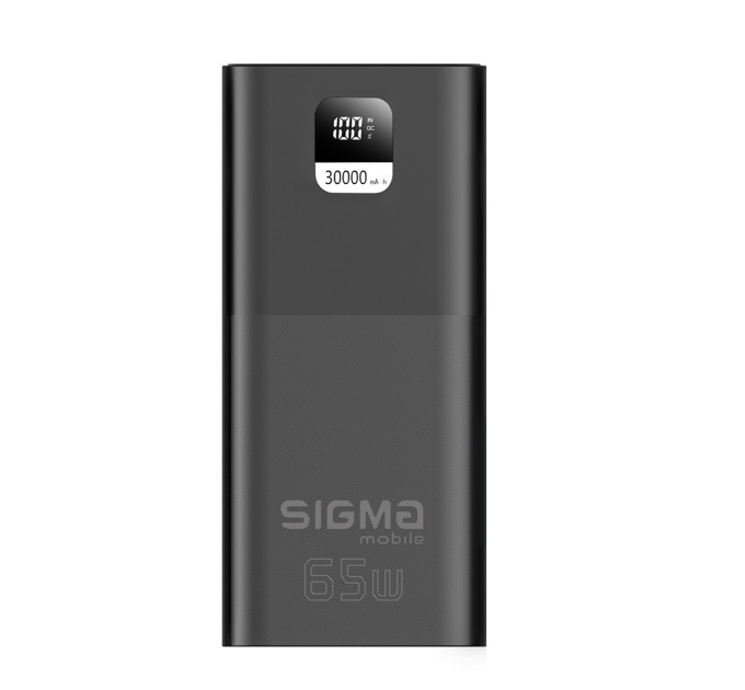 Sigma Батарея універсальна Sigma X-power SI30A6QLX 30000mAh, PD/65W, LED, cable 100w, black (4827798835111)
