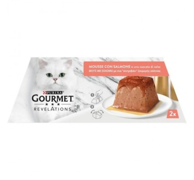 Purina Gourmet Паштет для котів Purina Gourmet Revelations мус з лососем 2х57 г (7613287071217)