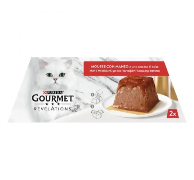 Purina Gourmet Паштет для котів Purina Gourmet Revelations мус з яловичиною 2х57 г (7613287070005)