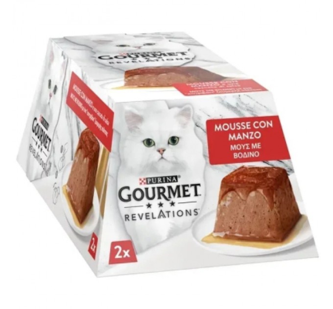 Purina Gourmet Паштет для котів Purina Gourmet Revelations мус з яловичиною 2х57 г (7613287070005)