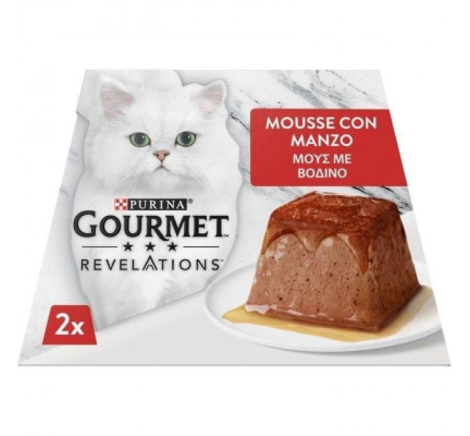 Purina Gourmet Паштет для котів Purina Gourmet Revelations мус з яловичиною 2х57 г (7613287070005)