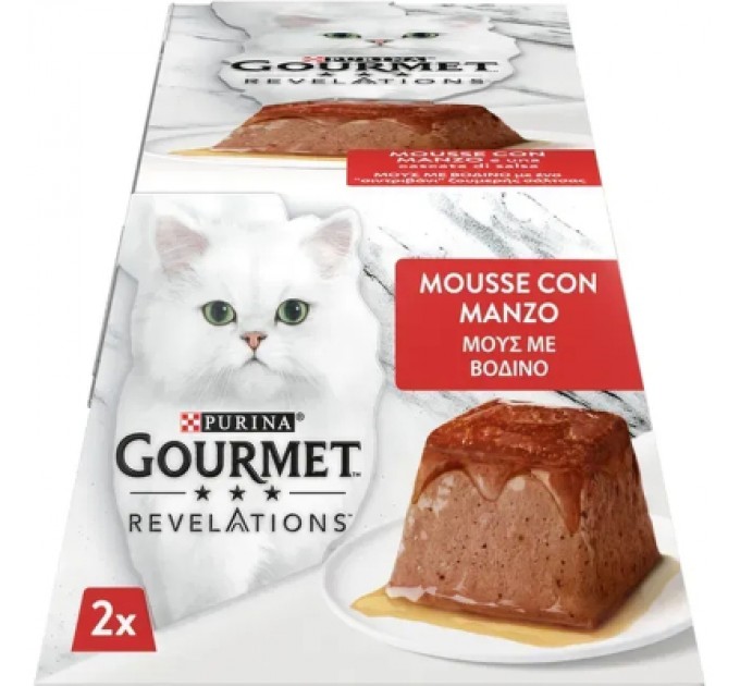 Purina Gourmet Паштет для котів Purina Gourmet Revelations мус з яловичиною 2х57 г (7613287070005)