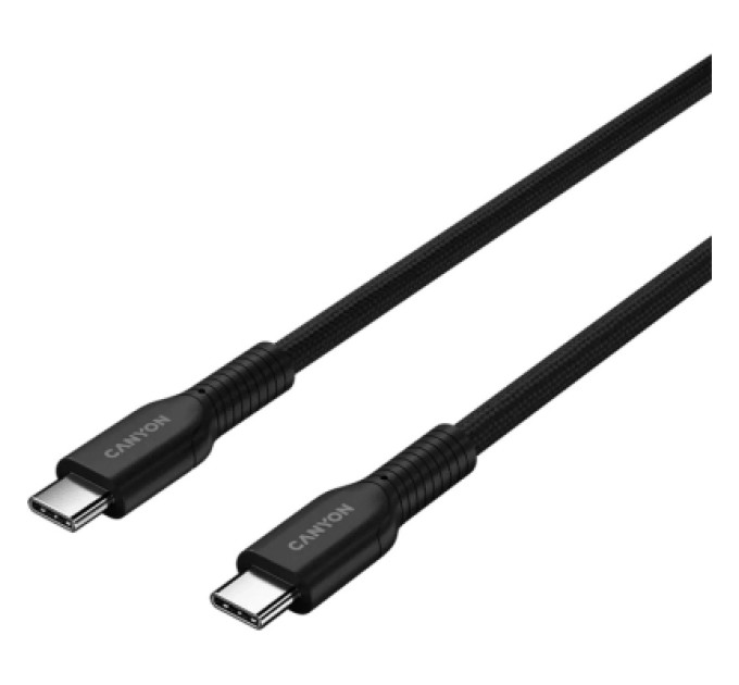 Canyon Дата кабель USB-C to USB-C 1.0m OnWire 60CL C-C 60W COLOR Braided 1m Black Canyon (CND-CCAP60AB10B)