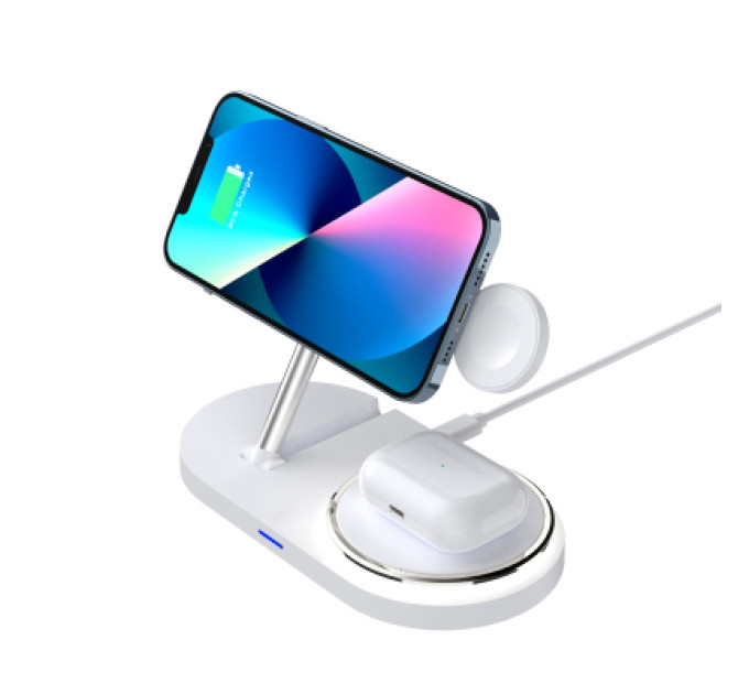 Armorstandart Зарядний пристрій Armorstandart Wireless Charging H101 3 in 1 Magnetic White (ARM78102)