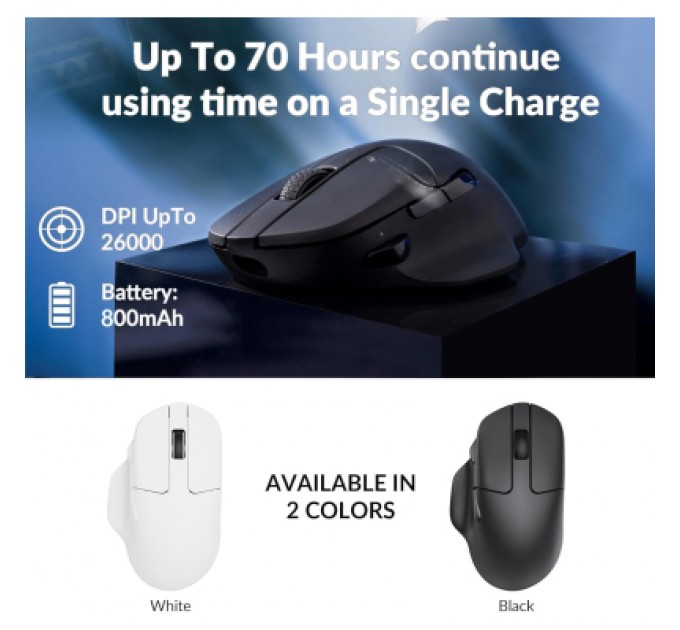 Keychron Мишка Keychron M7 Wireless/Bluetooth/USB Black (M7-A1)