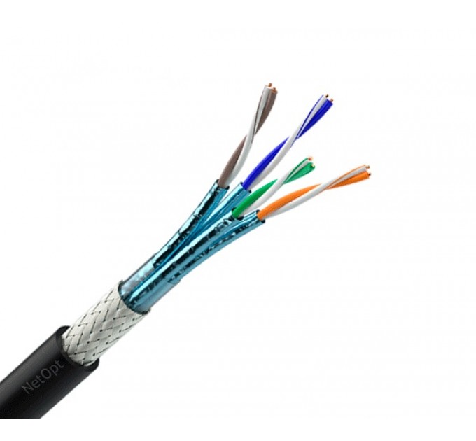 Одескабель Кабель для зовнішньої прокладки OK-Net КПпПО-ВПЕ (1000) S/FTP, CAT 7A, 4х2х0,58, бухта 500м (7935107)