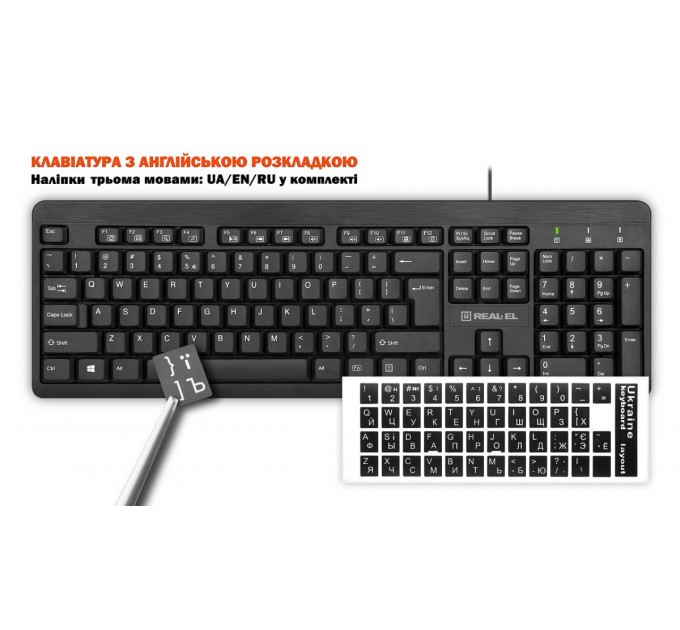 REAL-EL Комплект (клавіатура, миша) REAL-EL Standard 504 Kit Black (EL123100037)