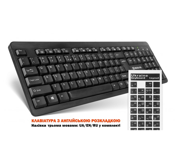 REAL-EL Комплект (клавіатура, миша) REAL-EL Standard 504 Kit Black (EL123100037)