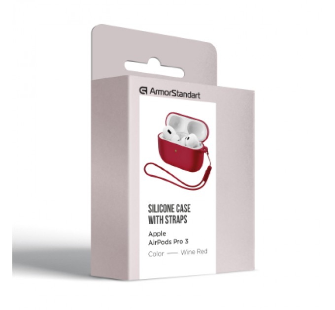 Armorstandart Чохол для навушників Armorstandart Silicone Case для Apple Airpods Pro 3 Wine Red (ARM88302)