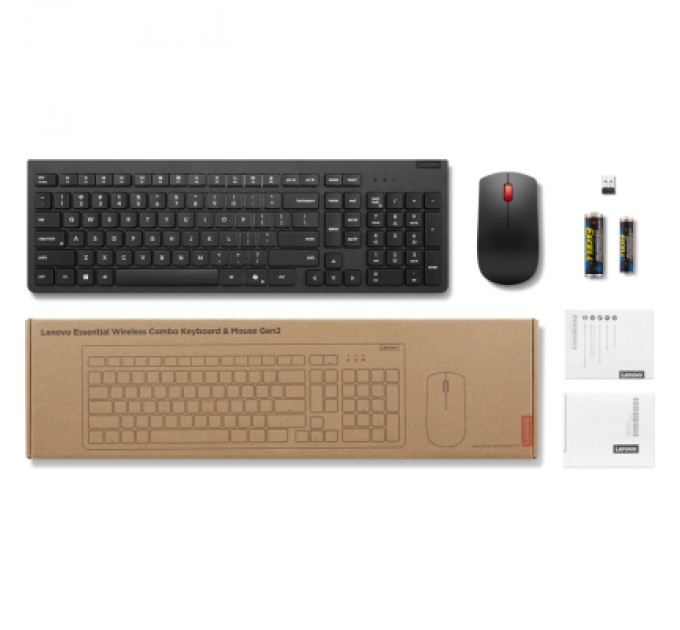 Lenovo Комплект Lenovo Essential Wireless Combo Gen2 AI UA Black (4X31R64454)