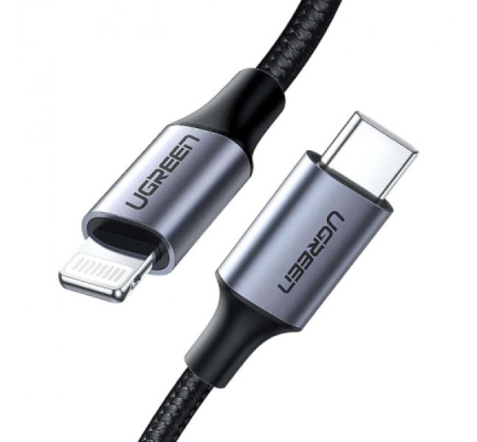 Ugreen Дата кабель USB-C to Lightning 1.0m 3A 60W US304 black UGREEN (60759)