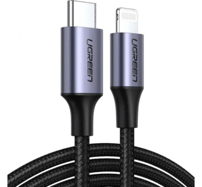Ugreen Дата кабель USB-C to Lightning 1.0m 3A 60W US304 black UGREEN (60759)