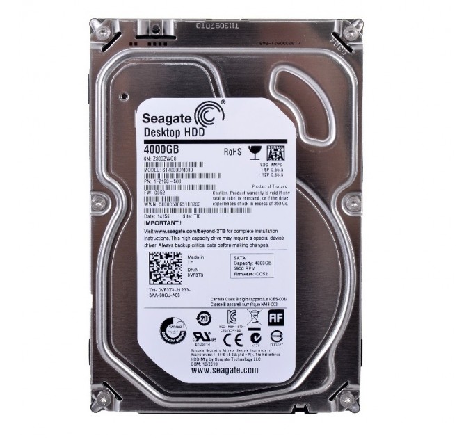 Seagate Накопичувач HDD SATA 4.0TB Seagate Desktop HDD.15 5900rpm 64MB (ST4000DM000)_Refurbished