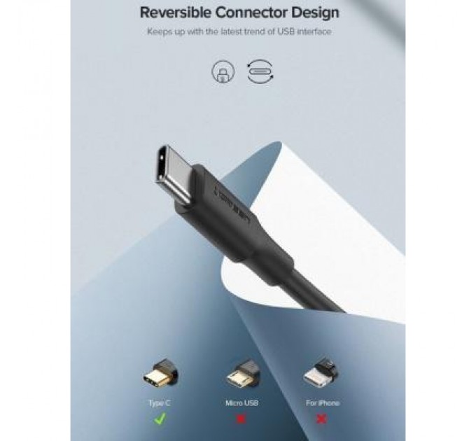 Ugreen Дата кабель USB 2.0 AM to Type-C 1.0m US287 Black Ugreen (60116)