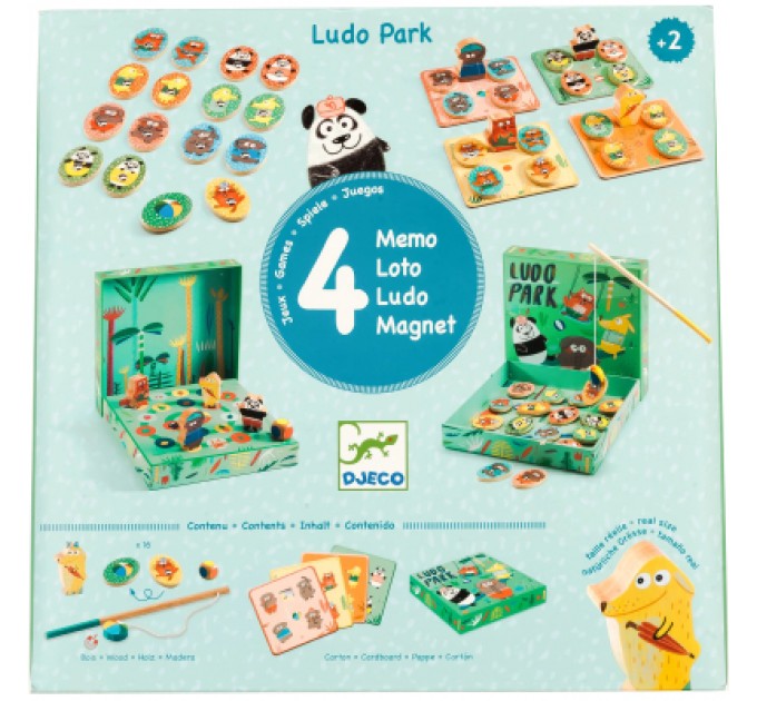 Djeco Настільна гра Djeco Набір ігор 4 в 1 Лудопарк (DJ01698)