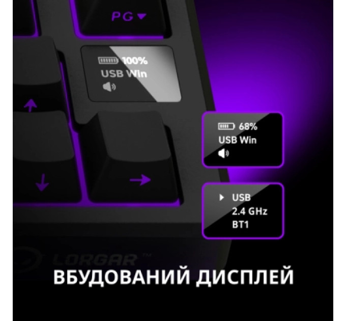 Lorgar Клавіатура Lorgar KBP7075W Pro RGB Wireless/Bluetooth/USB UA Beige (LRG-KBP7075W-RT-US)