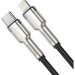 Baseus Дата кабель USB-C to Lightning 1.0m Cafule Metal PD 20W black Baseus (CATLJK-A01)